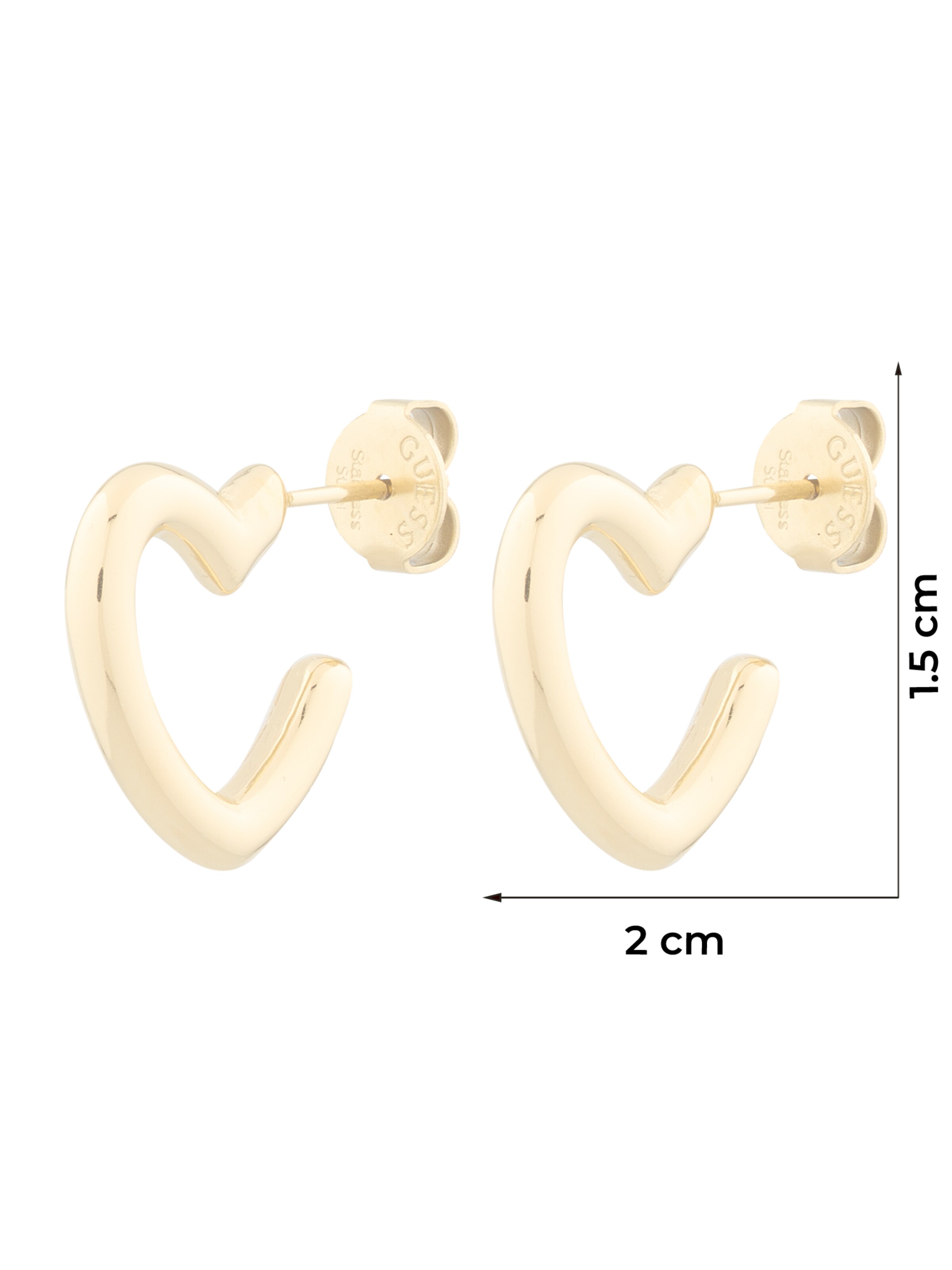 GUESS Обеци 'HEART' в злато