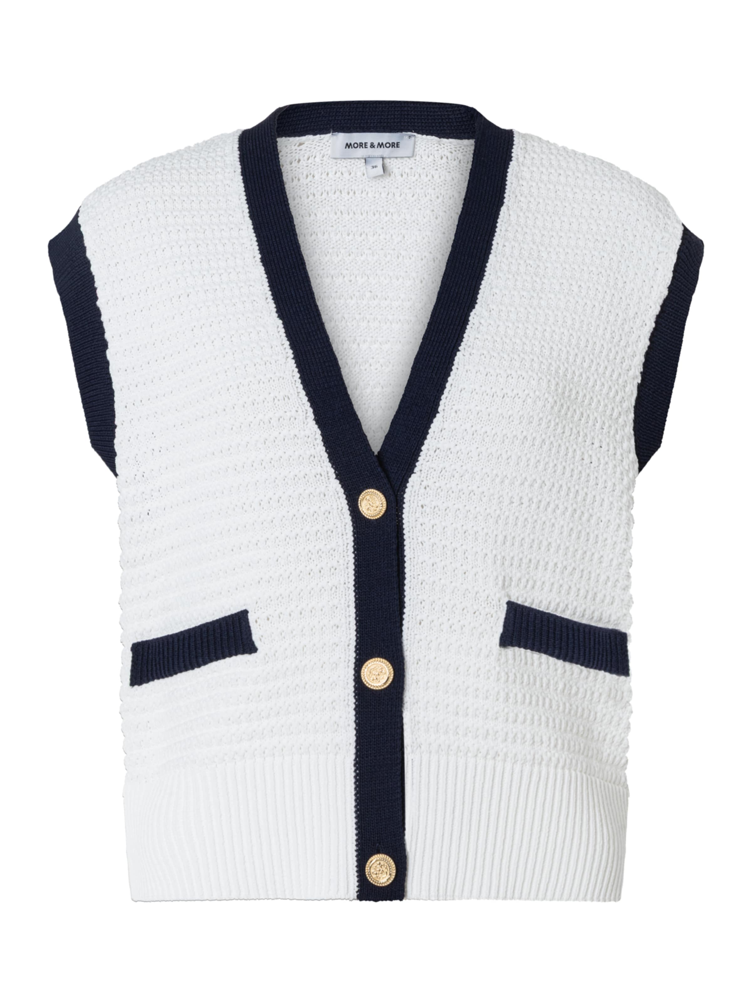 MORE & MORE Knitted Vest in marine blue / Off white, Item view