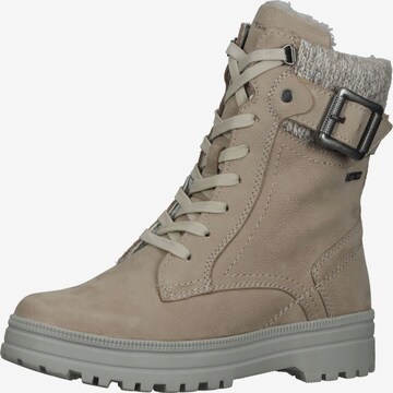 TAMARIS Lace-Up Ankle Boots in Beige: front