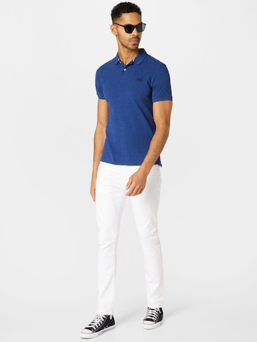 T-Shirt 'CLASSIC PIQUE' Superdry en bleu