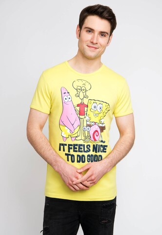 LOGOSHIRT Cooles T-Shirt mit Spongebob-Print in Gelb: Vorderseite