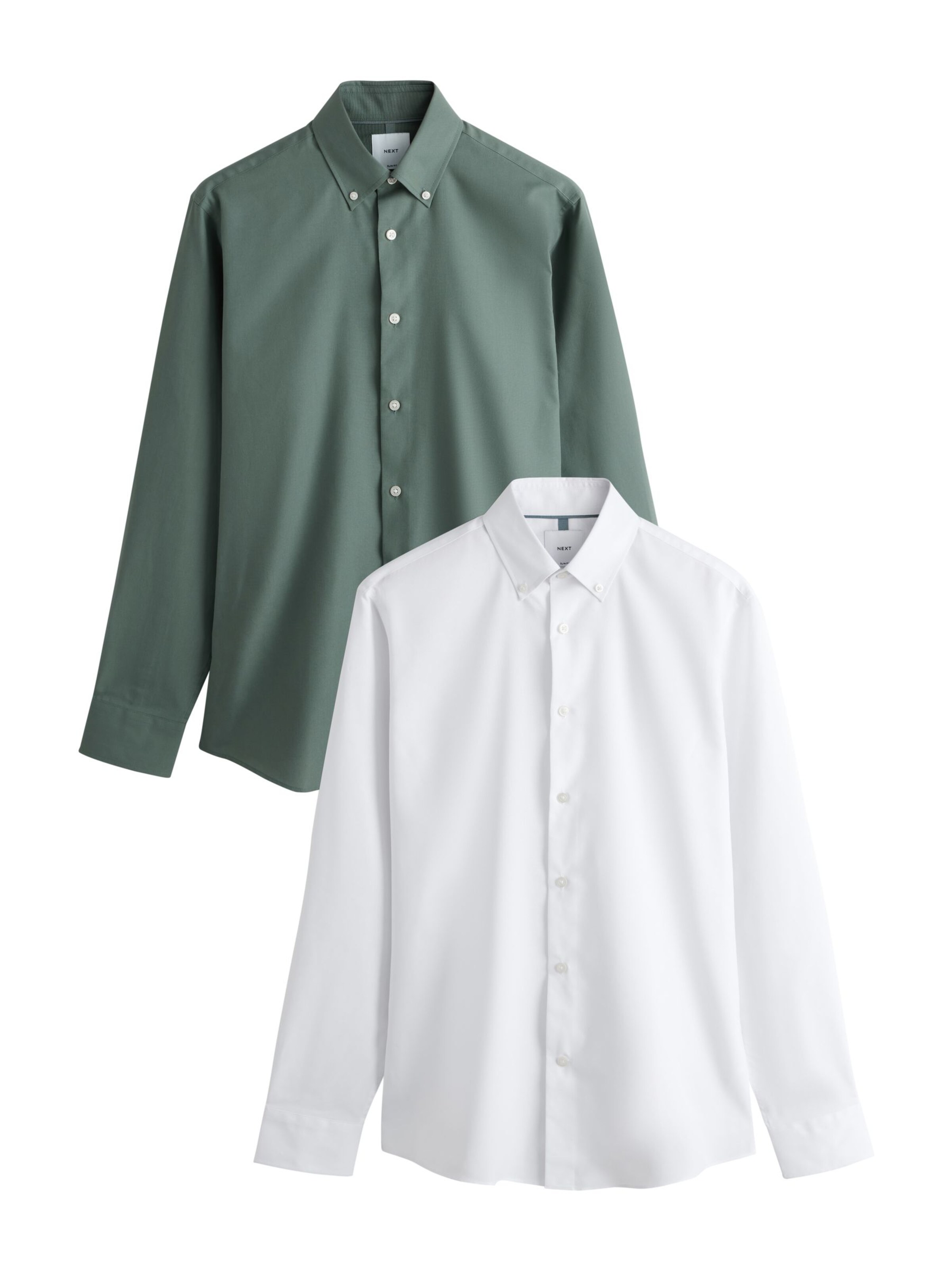 Next Slim Fit Hemd in Grün: Vorderseite