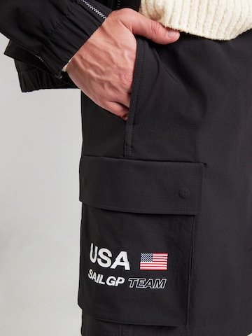 TOMMY HILFIGER Loosefit Cargobyxa 'SAIL GP' i svart