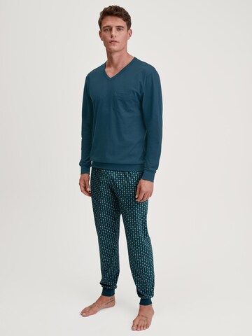 CALIDA Long Pajamas 'Relax Imprint' in Green: front