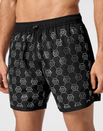Philipp Plein Badeshorts in Schwarz: Vorderseite