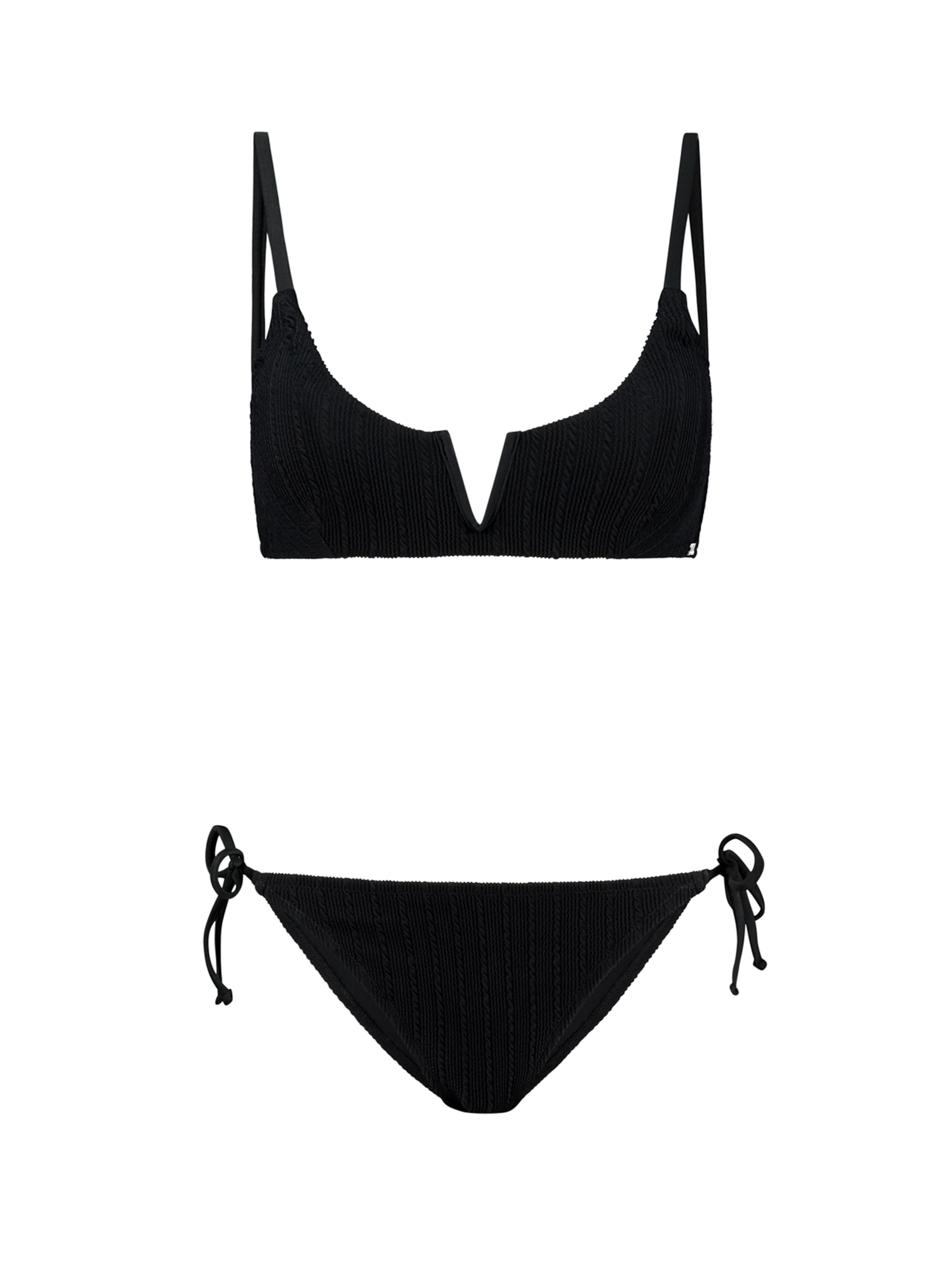 Shiwi Bustier Bikini 'Leah' in Schwarz: Vorderseite
