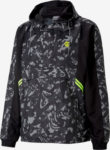 PUMA Athletic Jacket 'Borussia Dortmund' in Black: front