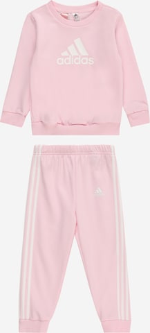 ADIDAS SPORTSWEAR Skinny Tracksuit 'Badge Of Sport French Terry' in Pink: front