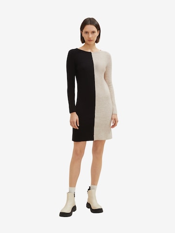 TOM TAILOR Knitted dress in Beige