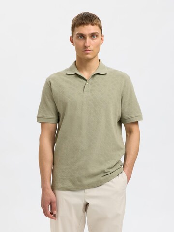 T-Shirt SELECTED en vert : devant