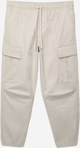 Pull&Bear Zwężany krój Bojówki w kolorze biały: przód