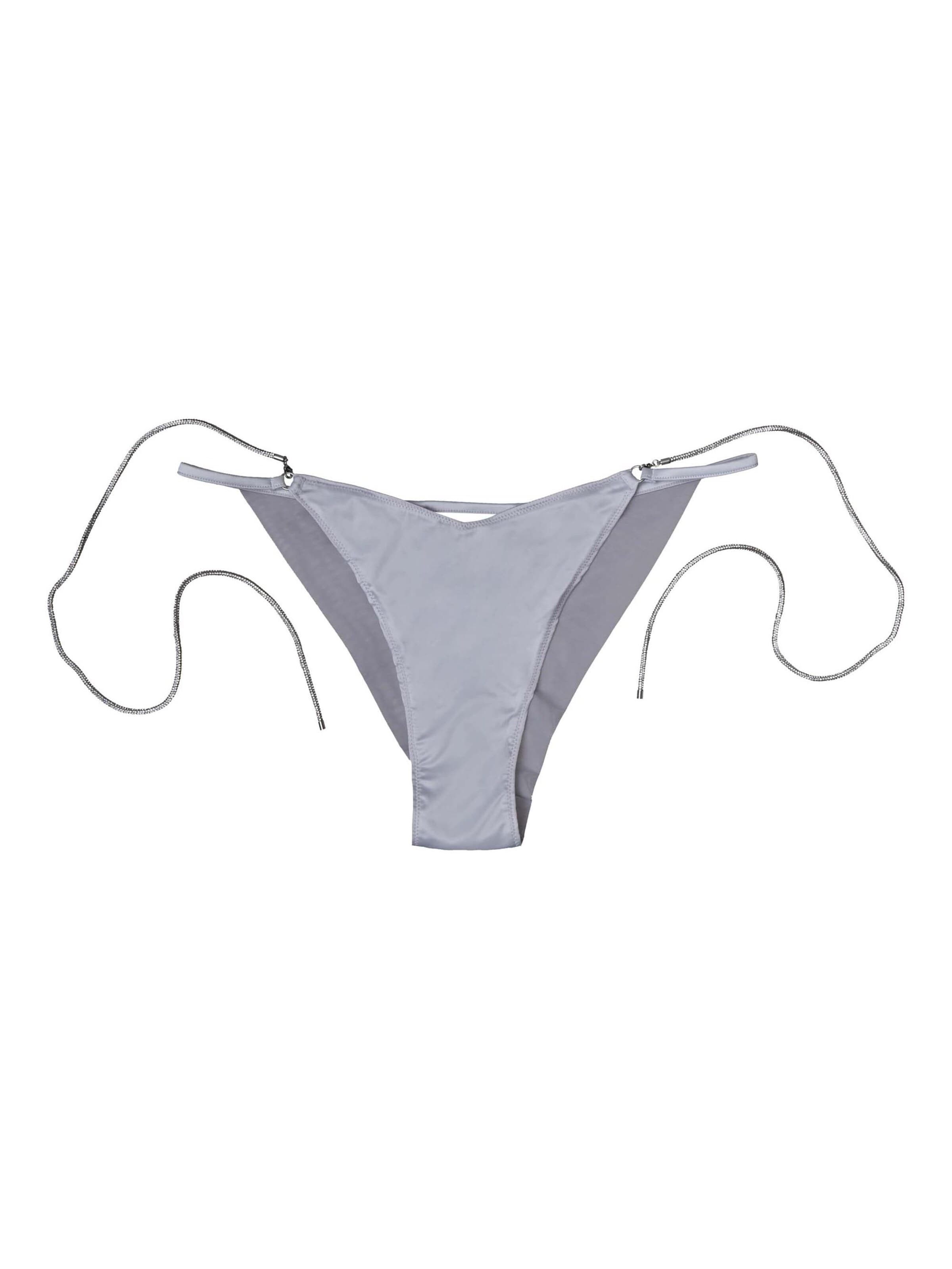 Panty 'String Onyks, Satin Optik, mit Baumwollzwickel, normale Leibhöhe M' di ESOTIQ in grigio: frontale