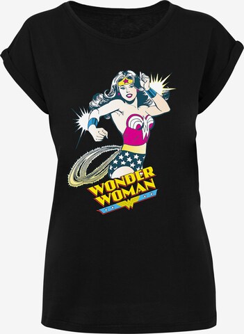 F4NT4STIC Shirt 'DC Comics Wonder Woman Vintage Lasso' in Black: front