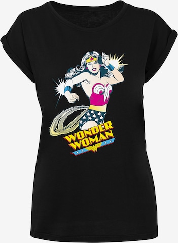 T-shirt 'DC Comics Wonder Woman Vintage Lasso' F4NT4STIC en noir : devant