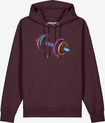 Felpa '80s Hantel' di Watapparel in rosso: frontale