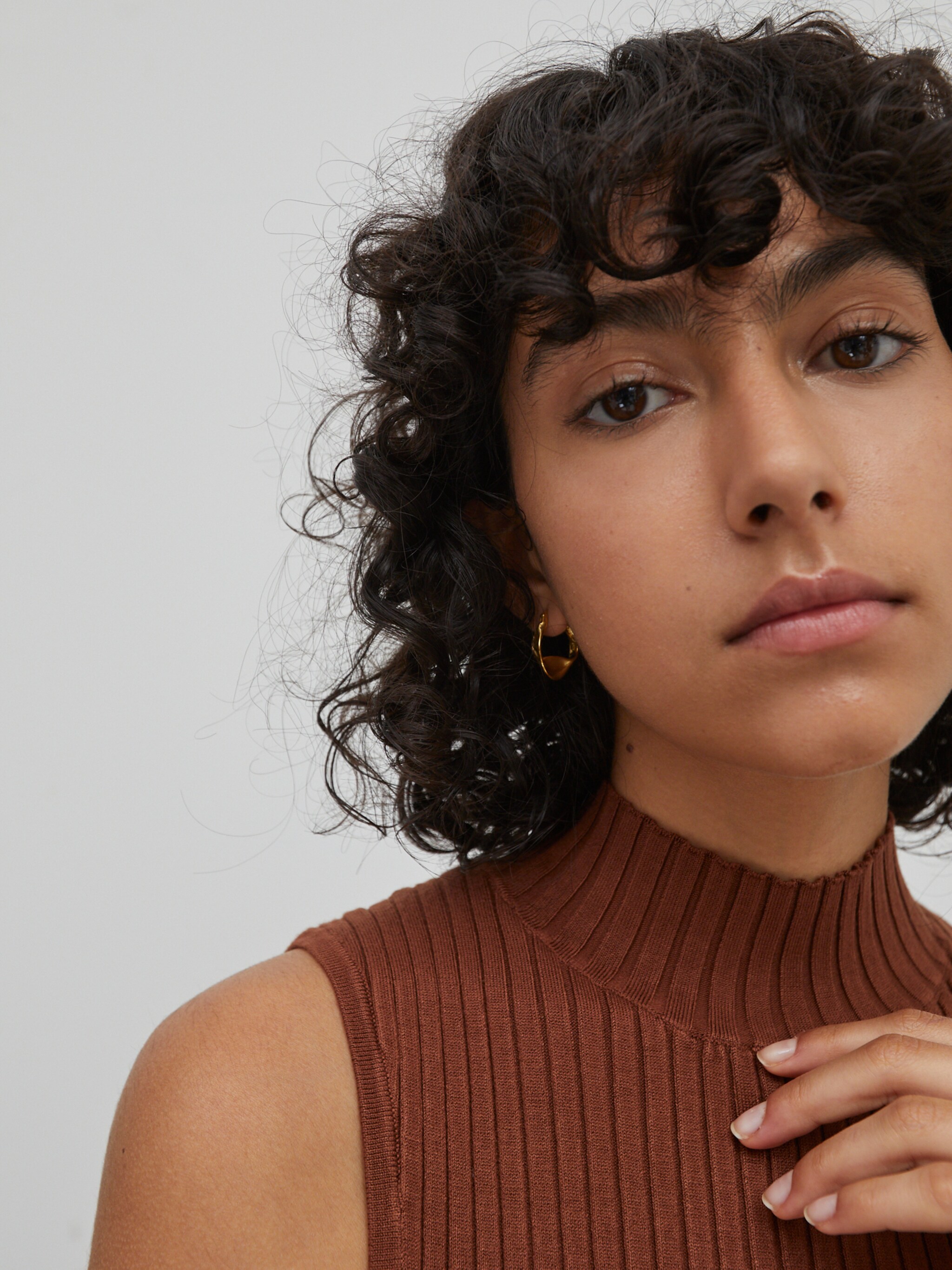 EDITED Producten Gebreide top 'Amora' Bruin