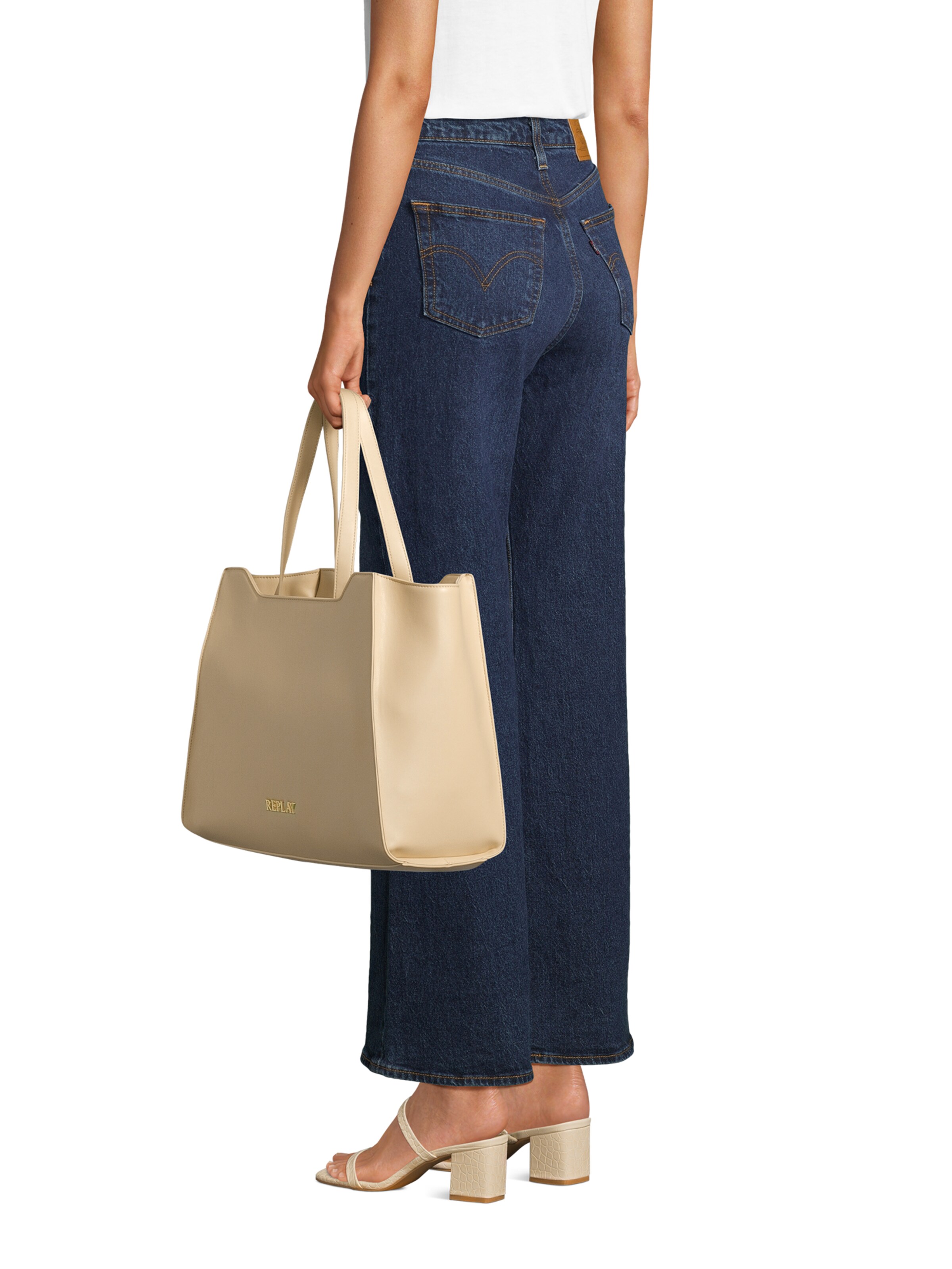 REPLAY - Shopper em bege: frente