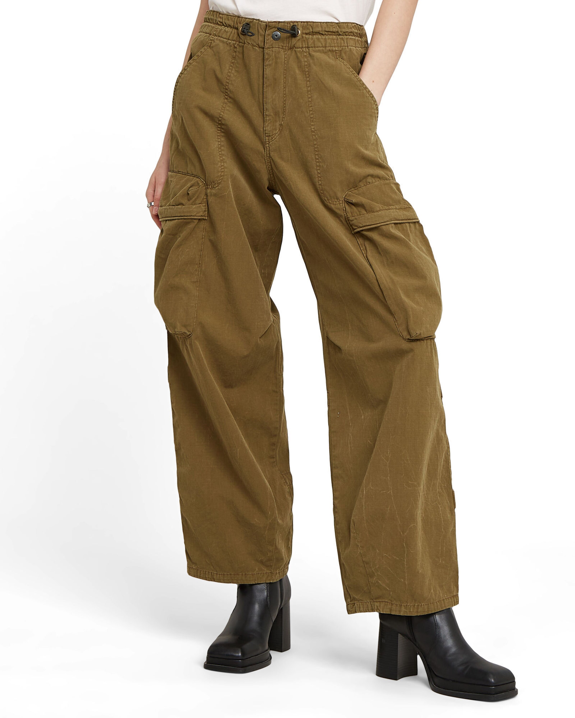 G-STAR Loosefit Cargobroek 'Balloon' in Groen: voorkant