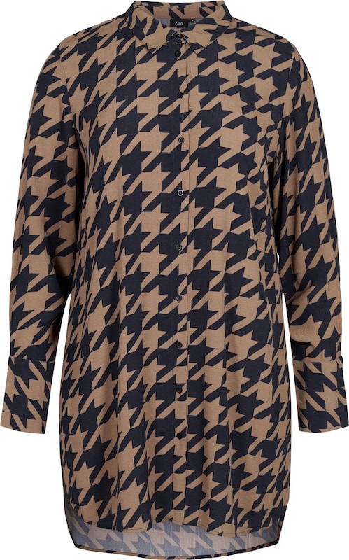 Zizzi Bluse 'XHOUNDS' in Cognac Schwarz PN7091 Zizzi Bluse 'XHOUNDS' in Cognac Schwarz PN7091