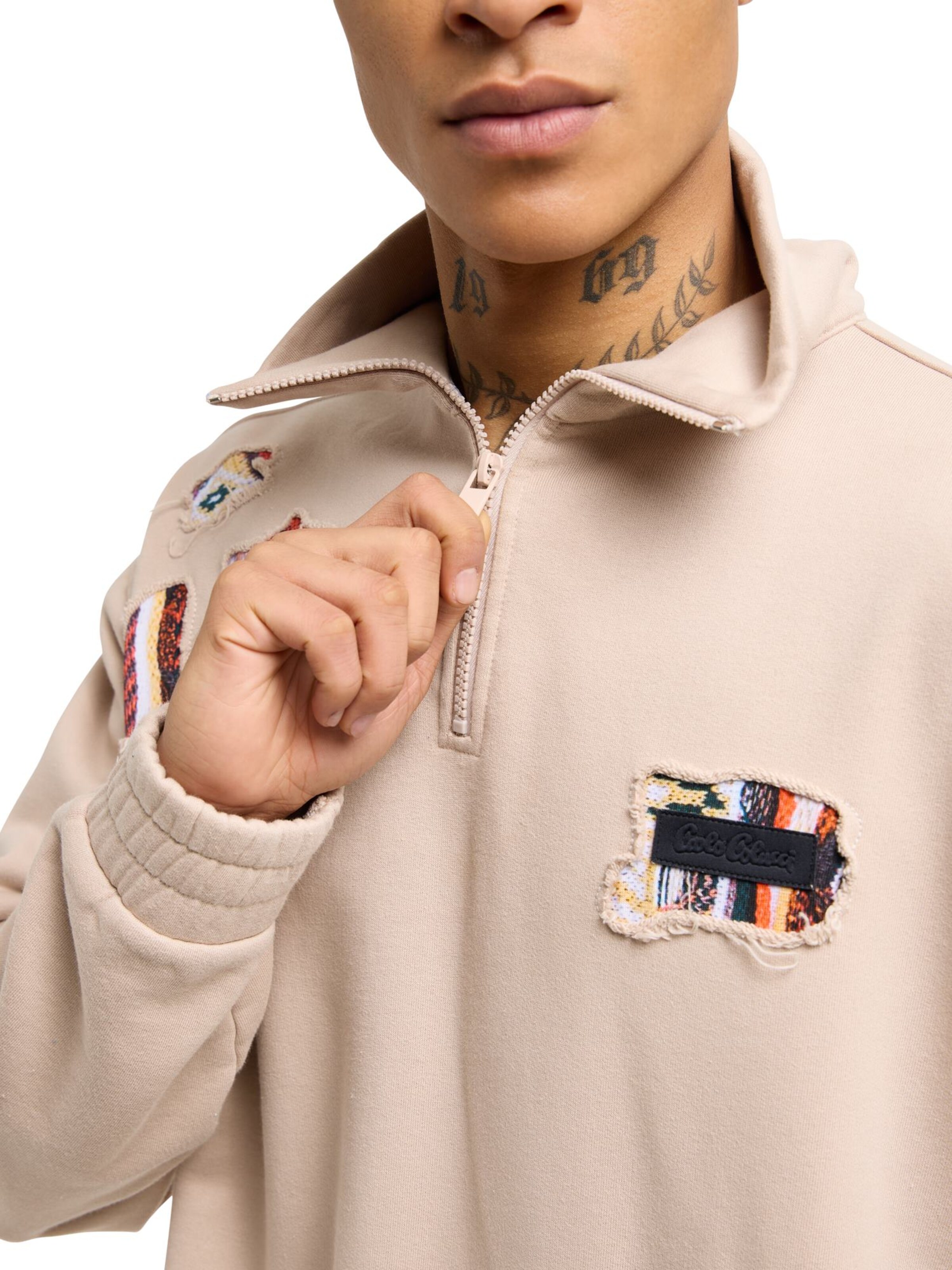 Carlo Colucci Sweatshirt ' Delle ' in Beige