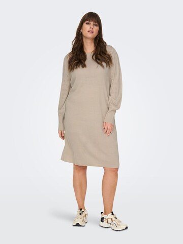 ONLY Carmakoma Strickkleid in Beige