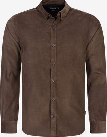 Coupe regular Chemise 'Ryan' INDICODE JEANS en marron : devant