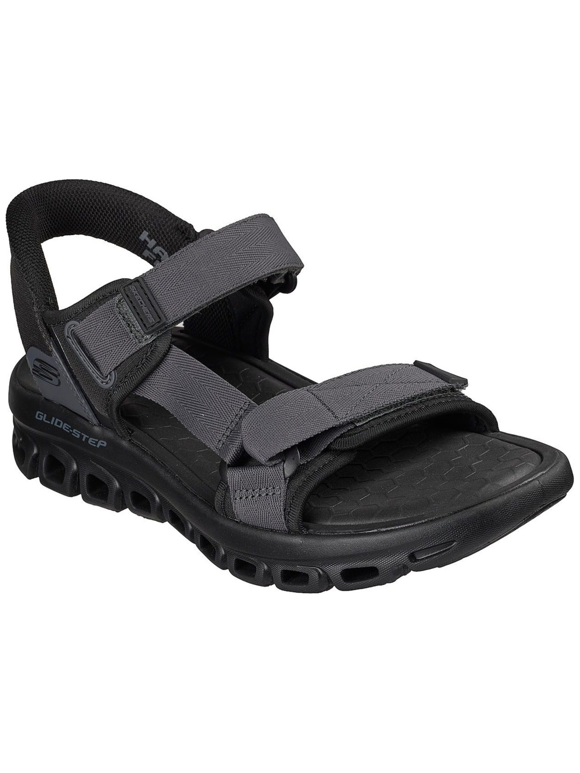 SKECHERS Sandalen 'Skechers Glide Step Sandal-dovah' in Zwart: voorkant