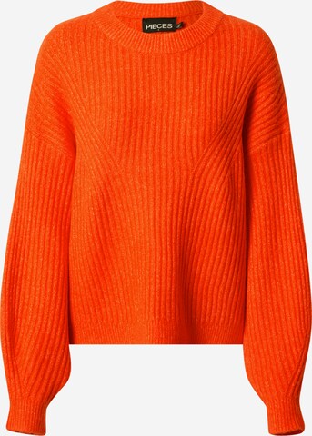 PIECES Пуловер в оранжево: отпред