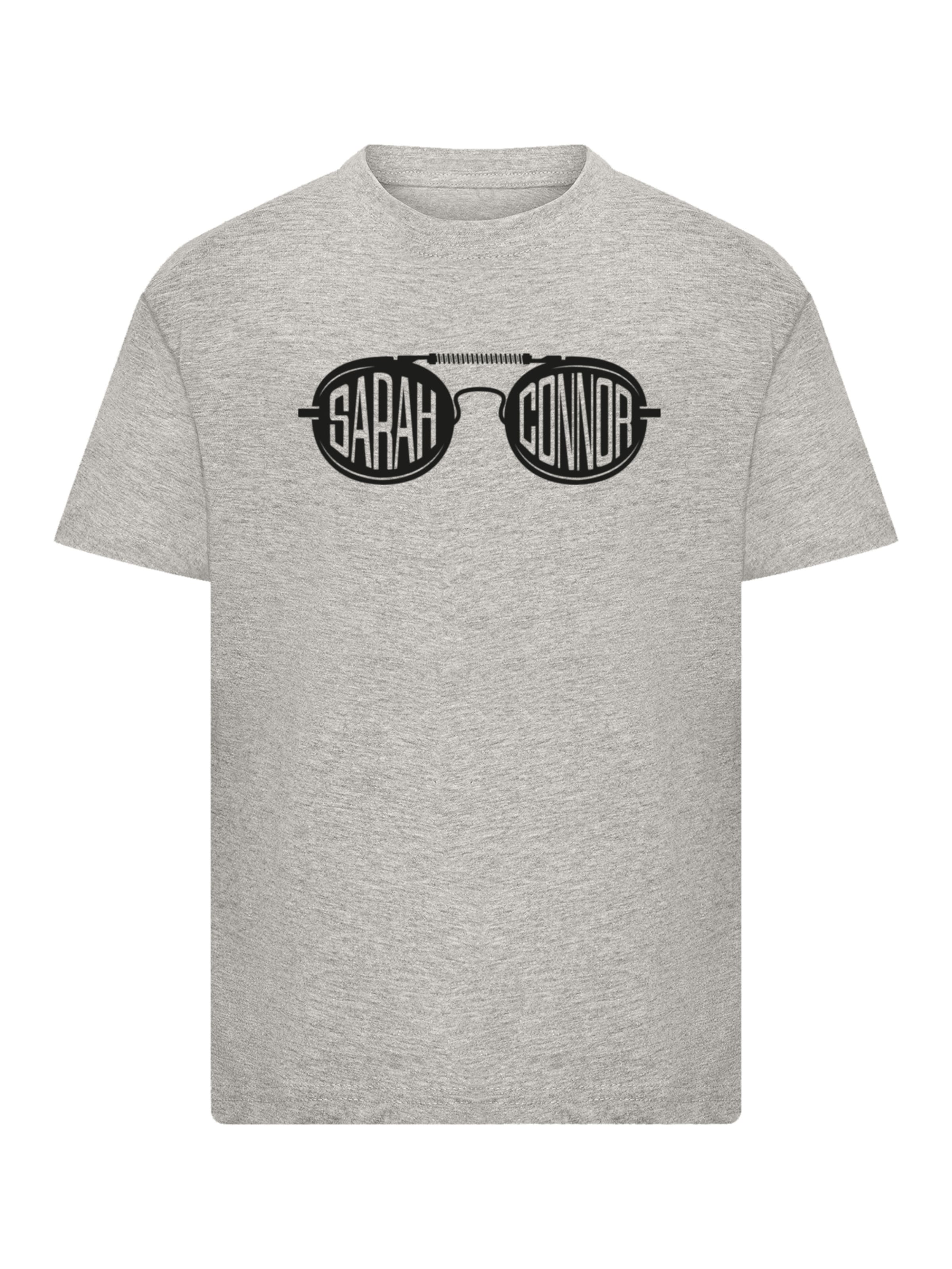 F4NT4STIC Shirt 'Terminator 2 Goggle Sunglasses Sarah Connor' in Grey: front