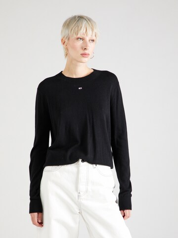 Tommy Jeans Sweater 'Essential' in Black: front