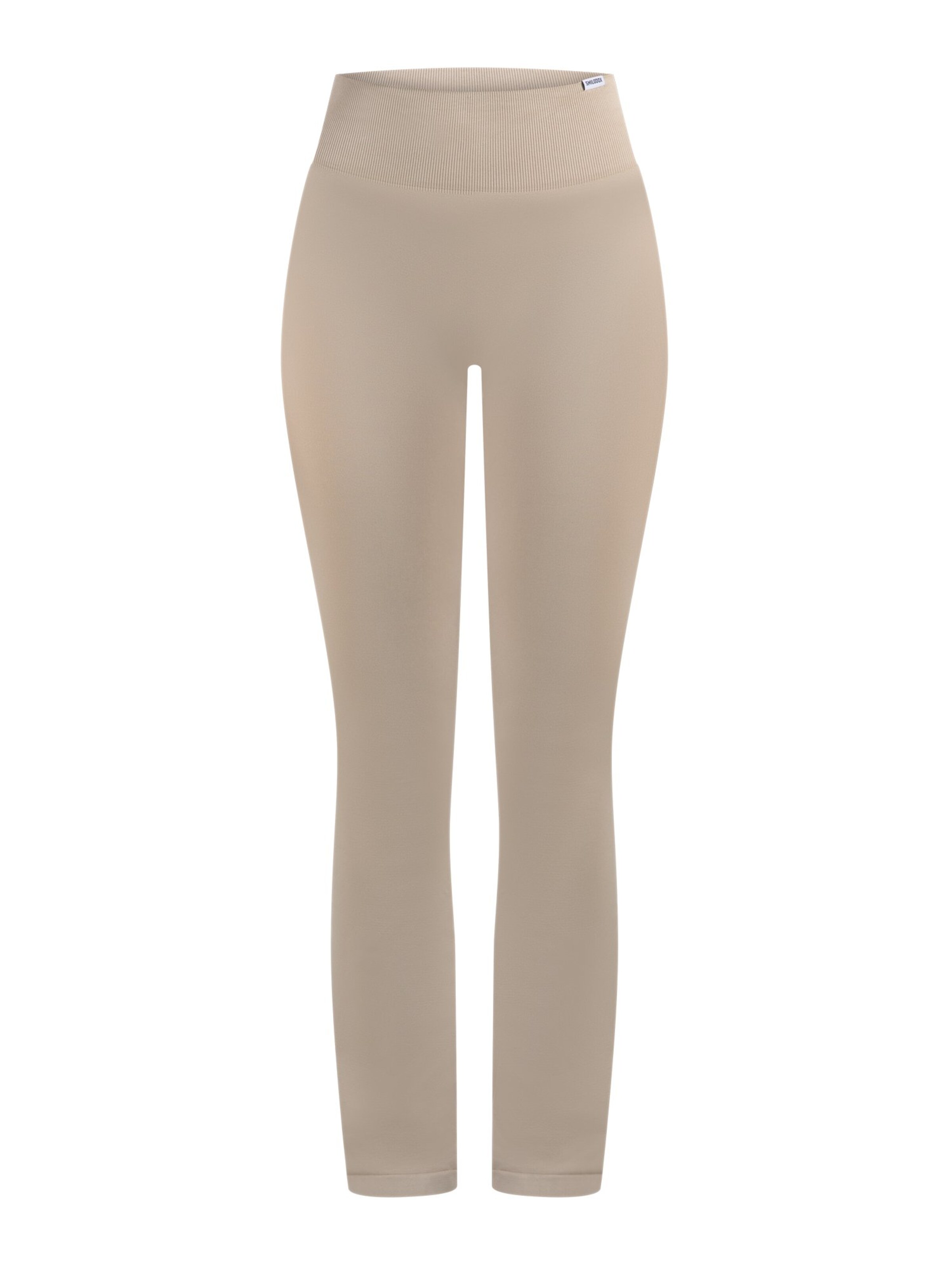 Smilodox Flared Leggings 'Oriana' in Beige: voorkant