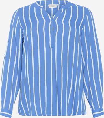 KAFFE CURVE Blouse 'Sida' in Blauw: voorkant