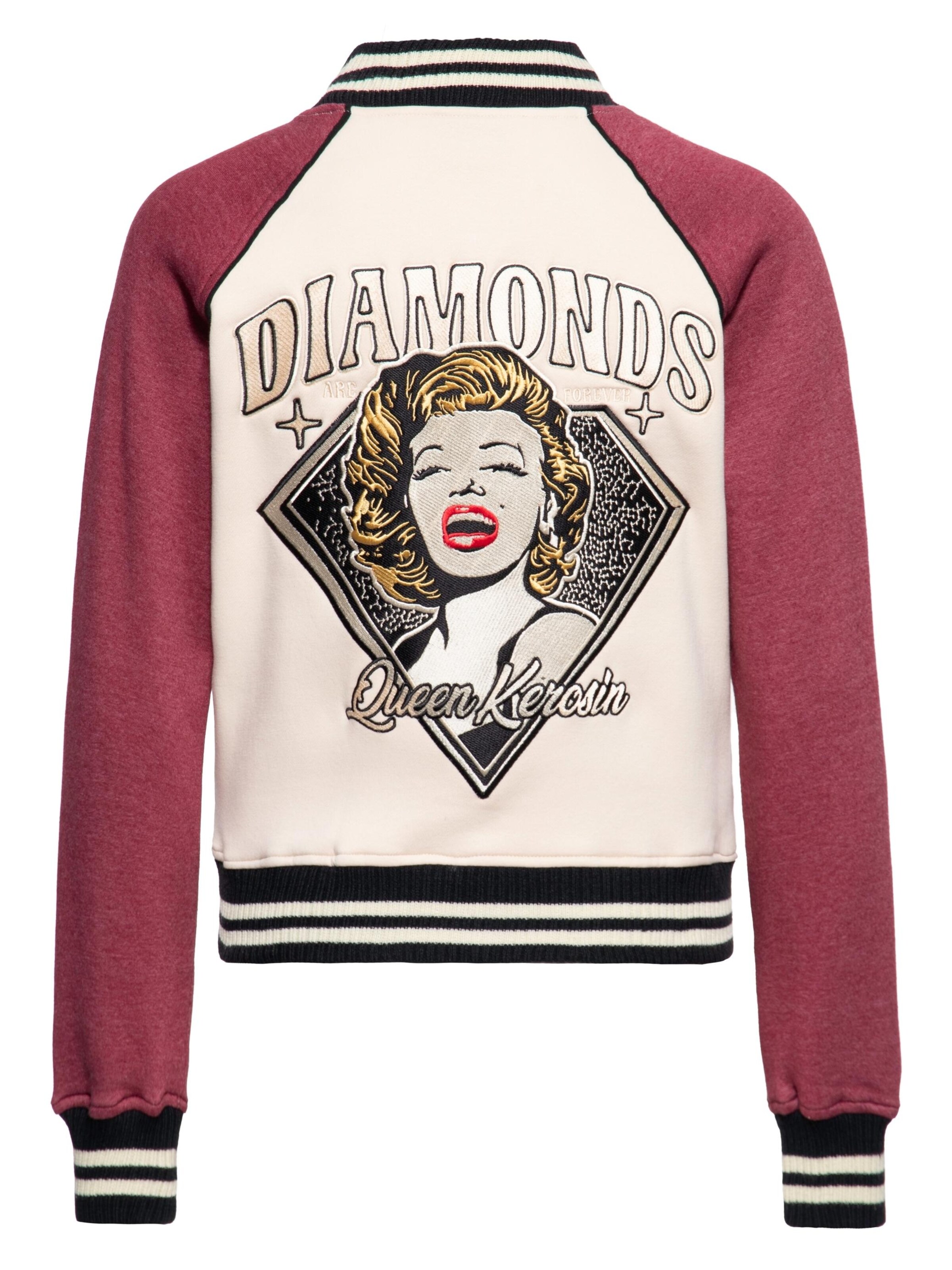 Queen Kerosin Between-Season Jacket 'Diamonds' in Beige