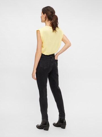 PIECES Tapered Jeans 'Leah' in Zwart