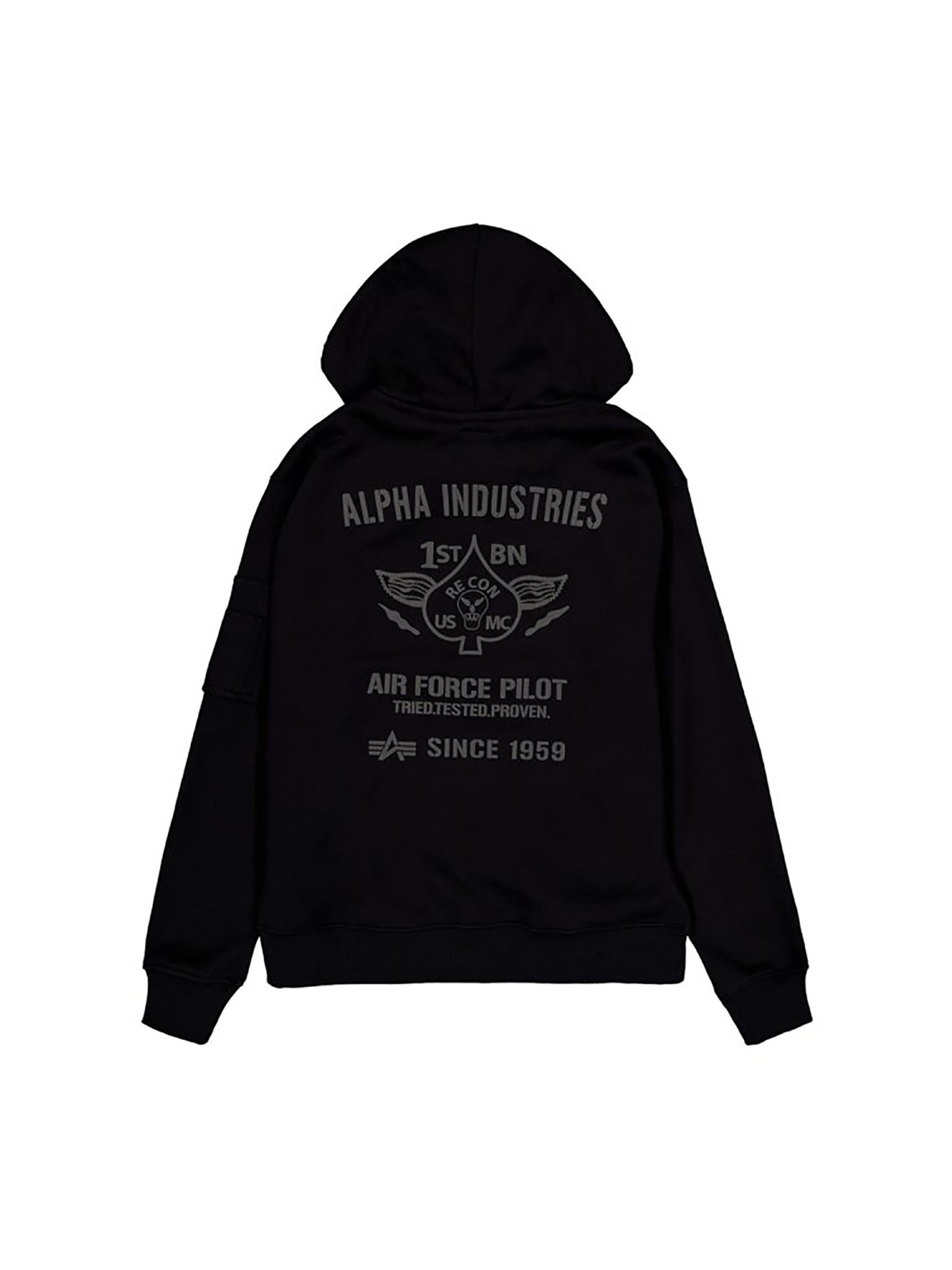 ALPHA INDUSTRIES Sweatshirt 'Air Force' in Black
