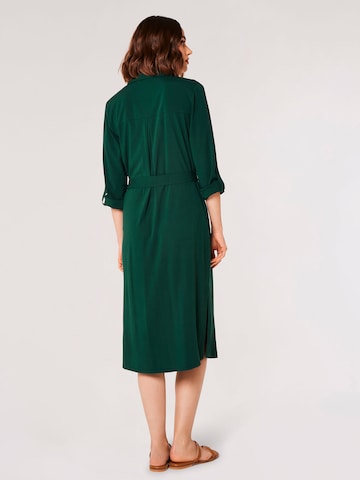 Apricot Shirt Dress in Green