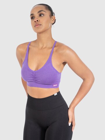 Bustier Soutien-gorge de sport ' Batik Scrunch ' Smilodox en violet