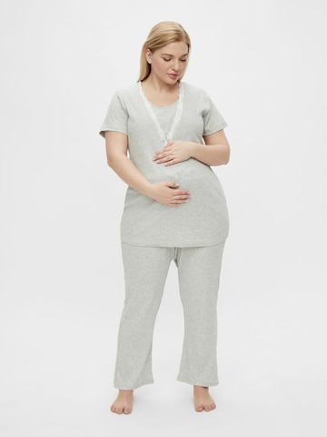 Mamalicious Curve - Pijama 'Amaja' en gris: frente