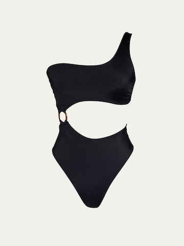 Billie Swim Bandeau Swimsuit 'Biarritz One Piece' in Black: front