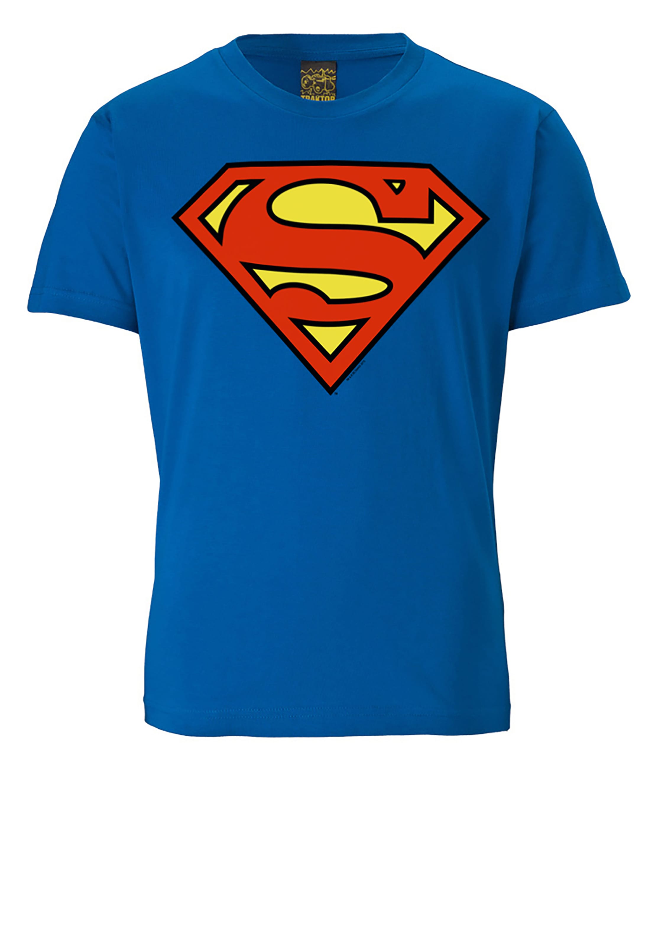 LOGOSHIRT Shirt 'Superman Logo' in Blue: front