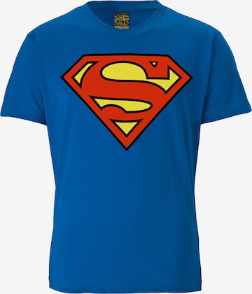 LOGOSHIRT Shirt 'Superman Logo' in Blauw: voorkant