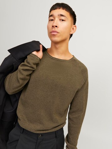 JACK & JONES Regular Fit Pullover 'JJEHill' i brun