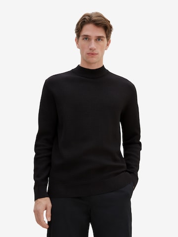 TOM TAILOR Sweater in Black: front