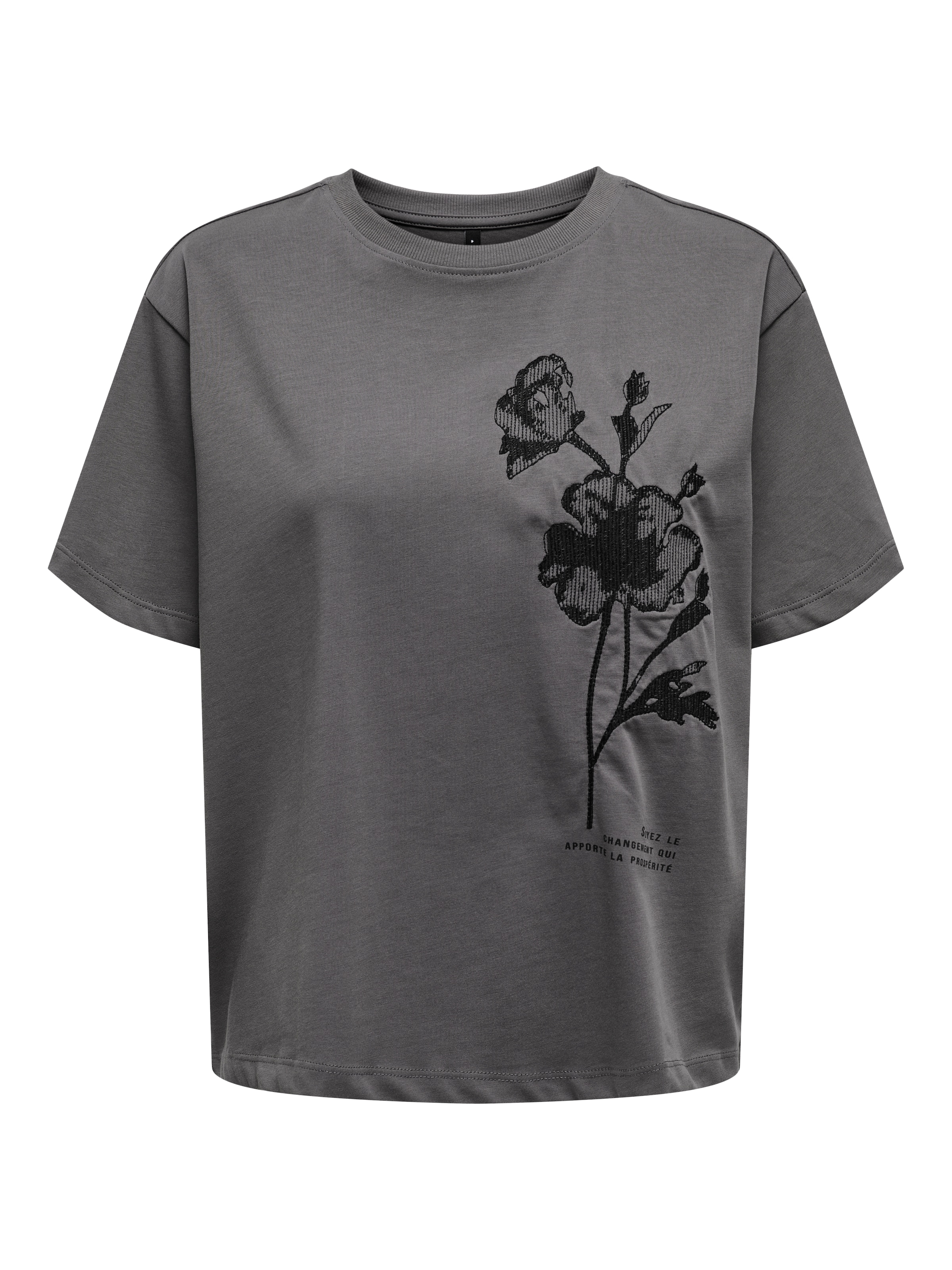 ONLY - Camiseta 'ONLKRISTA' en gris: frente