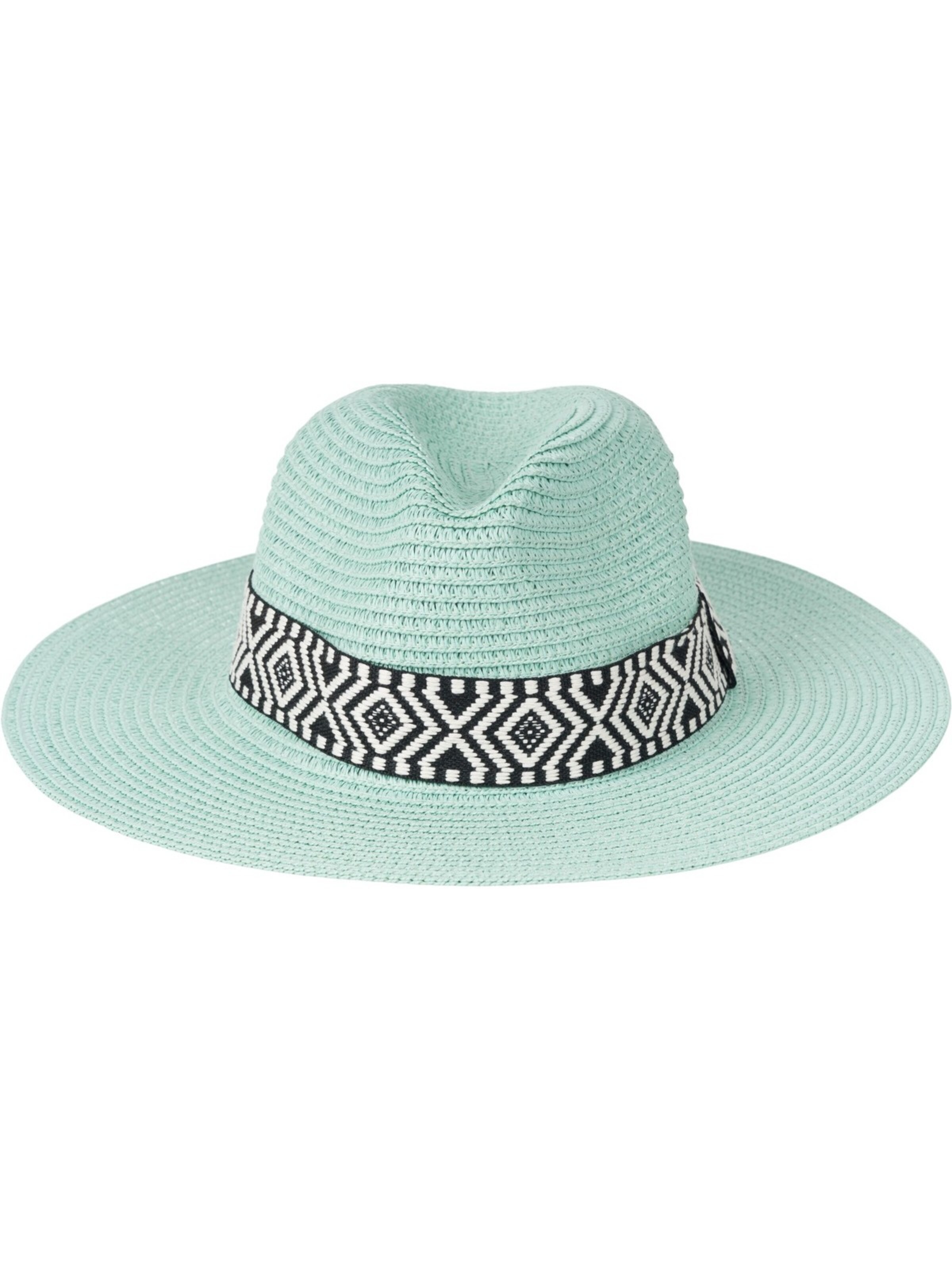 styleBREAKER Hut 'Panama Strohhut Hutband Azteken Muster'‌‌‌‌‌‌‌ in Blau