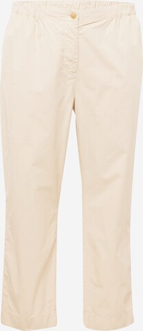 Loosefit Pantalon Tommy Hilfiger Curve en beige : devant