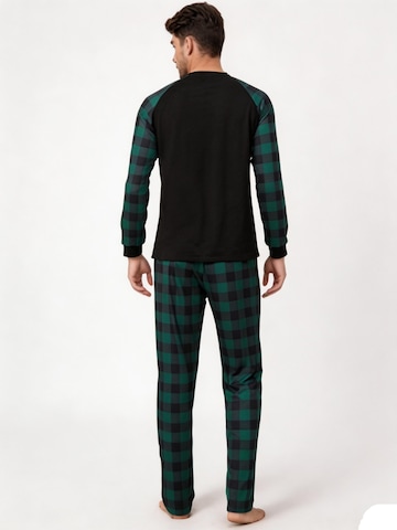 KoJooin Pajamas long 'Herren Pyjama‑Set Zweiteilig Langarm Karo‑Muster Weihnachten Homewear Schlafanzug' in Green