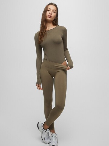 Pull&Bear Koszula body w kolorze zielony