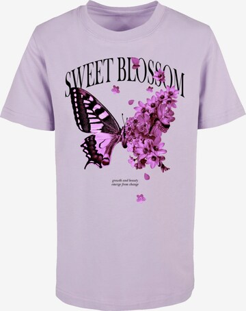 Mister Tee Shirt 'Sweet Blossom And Beauty' in Purple: front