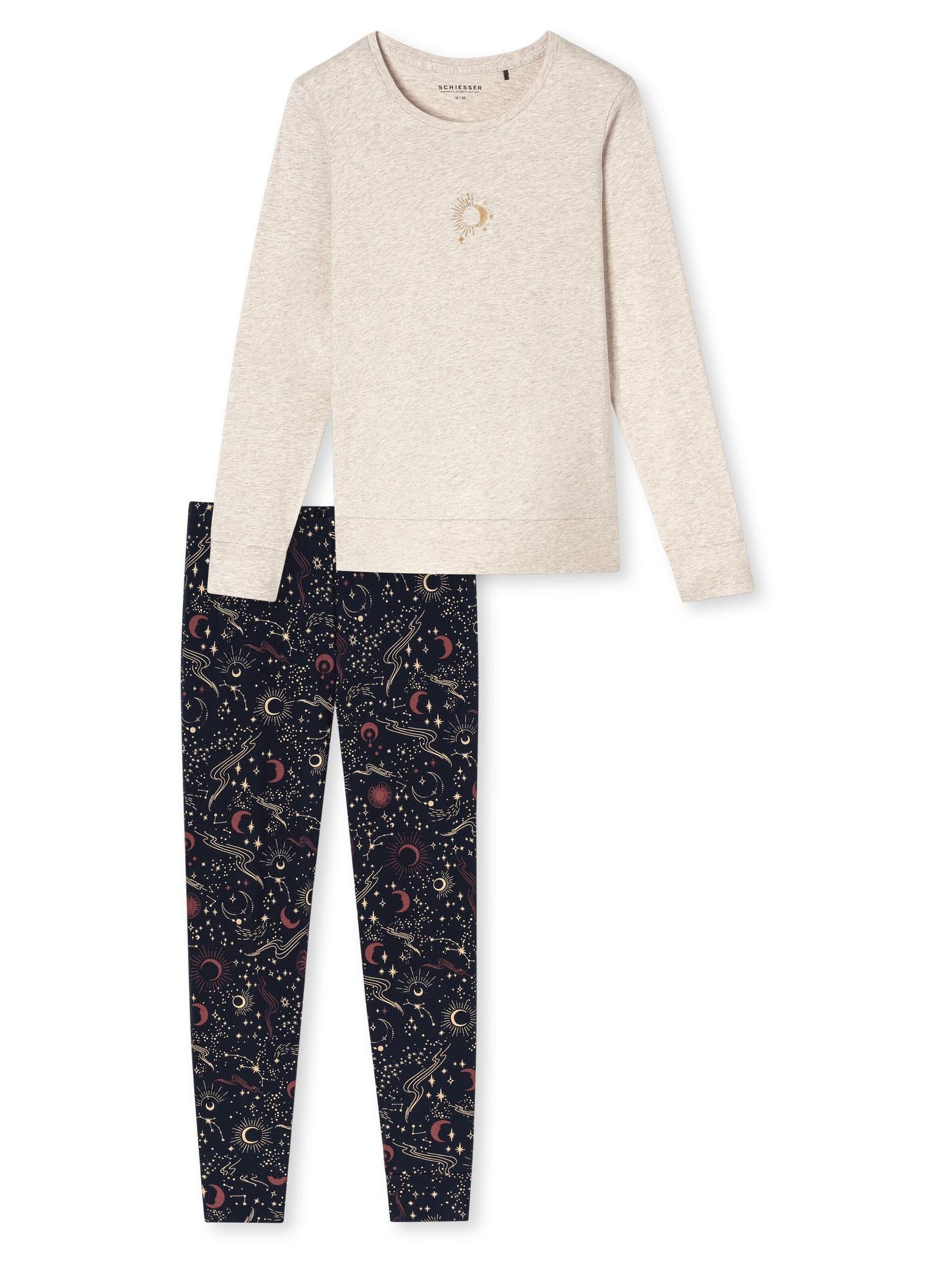 Pyjama 'Cotton' SCHIESSER en beige : devant